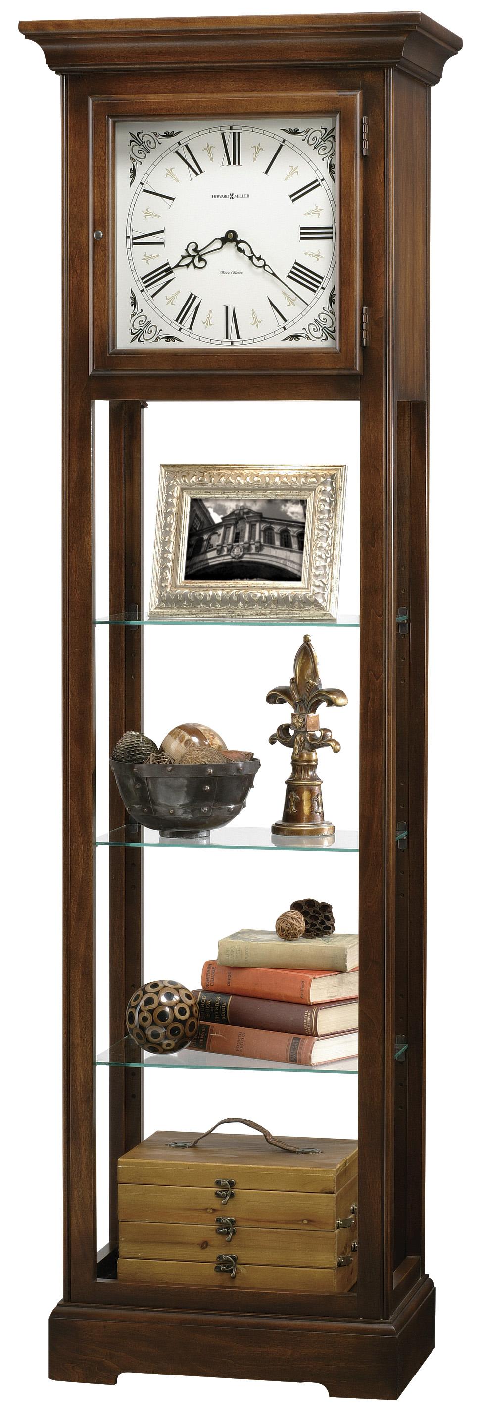 Howard Miller Clocks Le Rose Grandfather Clock with Flat Top Pediment